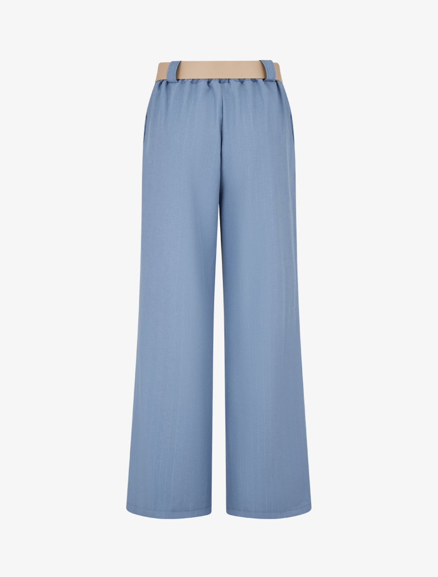 Pantalon à fines rayures irisées - Bleu - 2