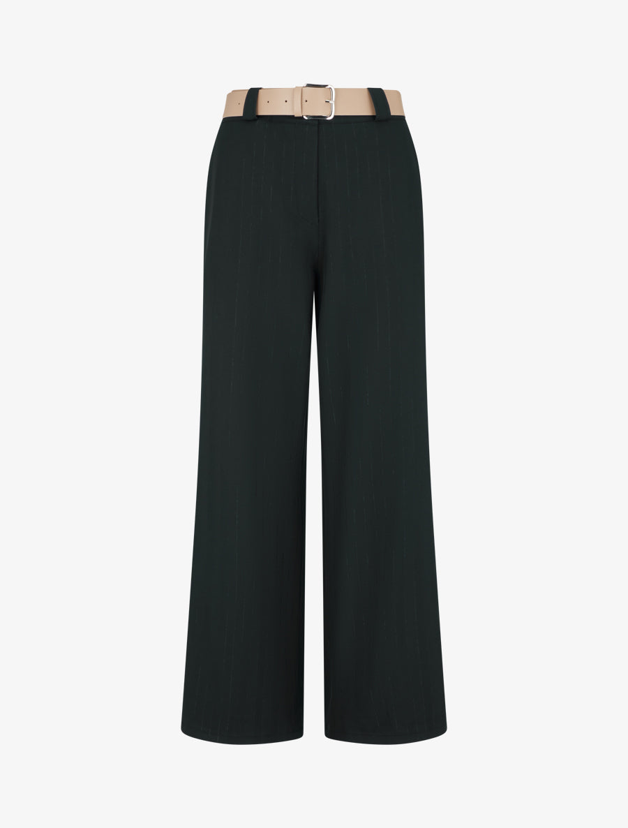 Pantalon à fines rayures irisées - Noir - 1