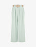 Pantalon uni à passant stylisé - Vert d&