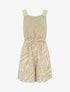 Combishort imprimé graphique à bustier en dentelle - Beige - 1