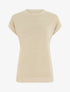 Top droit manches courtes en maille irisée - Beige - 1