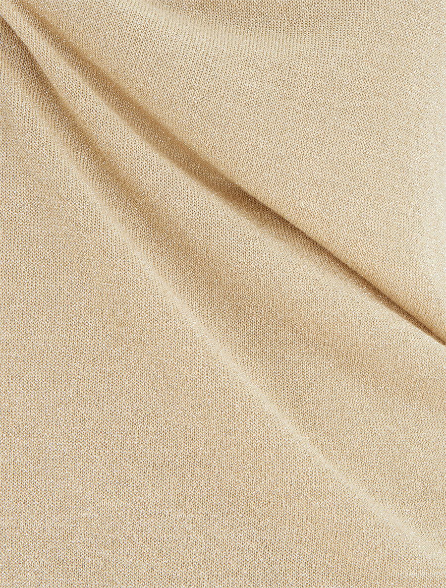 Top droit manches courtes en maille irisée - Beige - 3