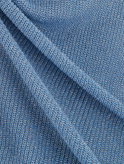Débardeur en fine maille à détail irisé - Bleu - 3