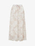 Jupe imprimé floral à taille élastiquée - Beige - 1