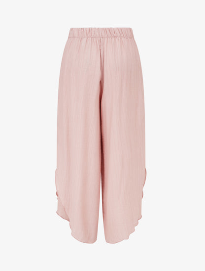 Pantalon texturé style sarouel fendu - Vieux rose - 2