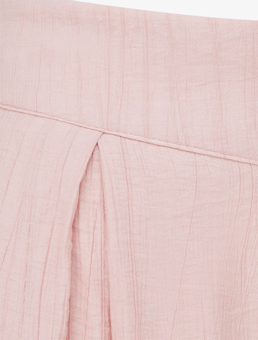 Pantalon texturé style sarouel fendu - Vieux rose - 3