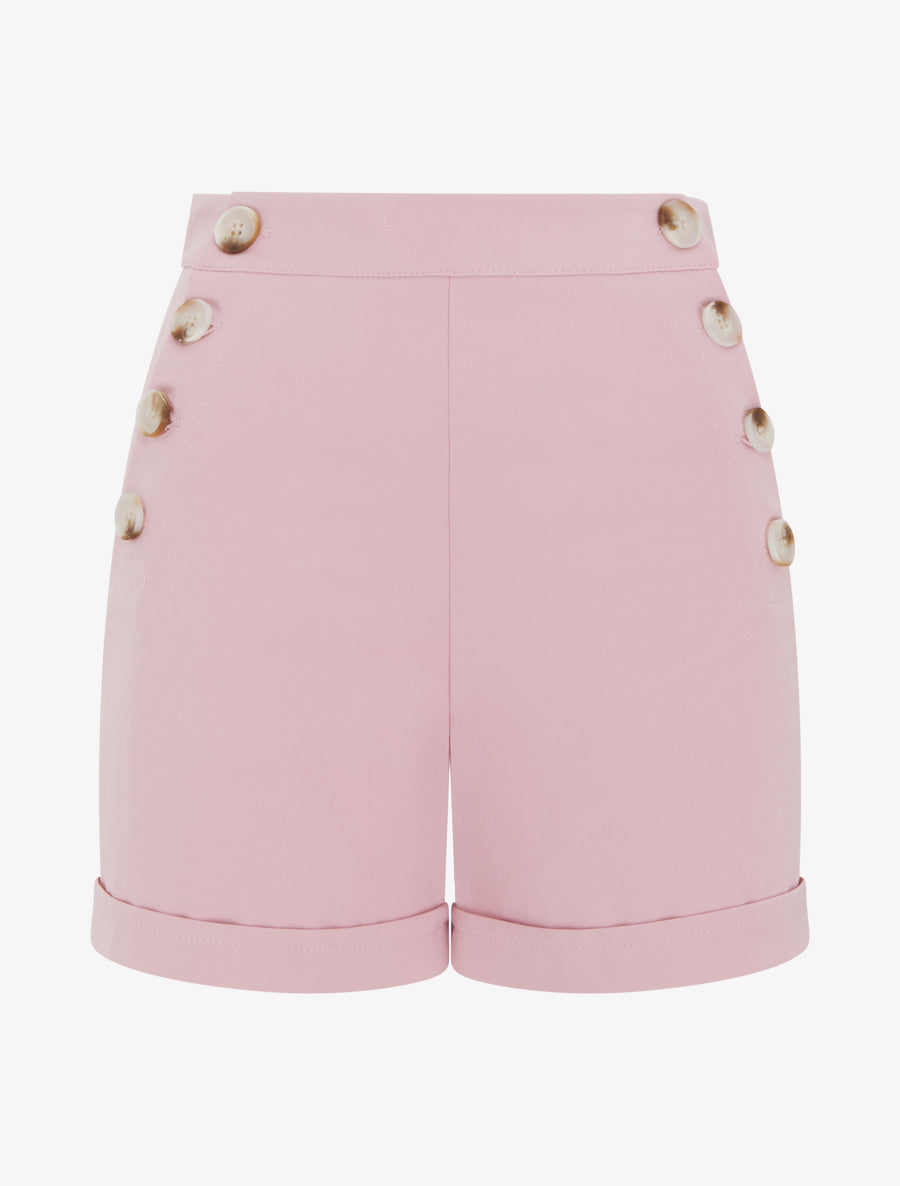Short uni taille haute - Rose - 1