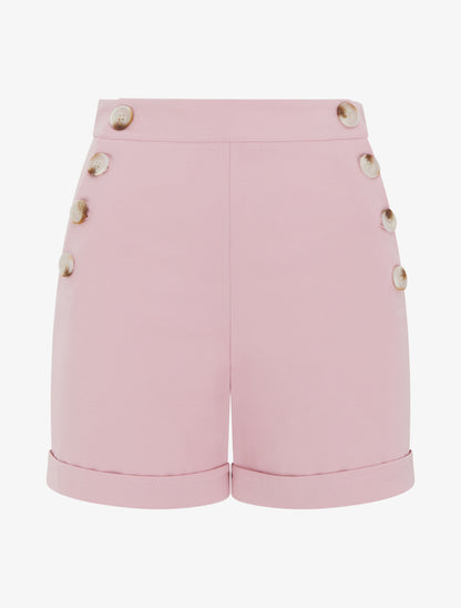 Short uni taille haute - Rose - 1