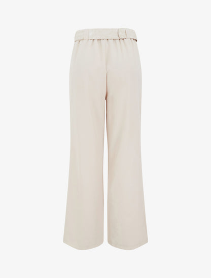 Pantalon uni élastiqué - Beige - 2
