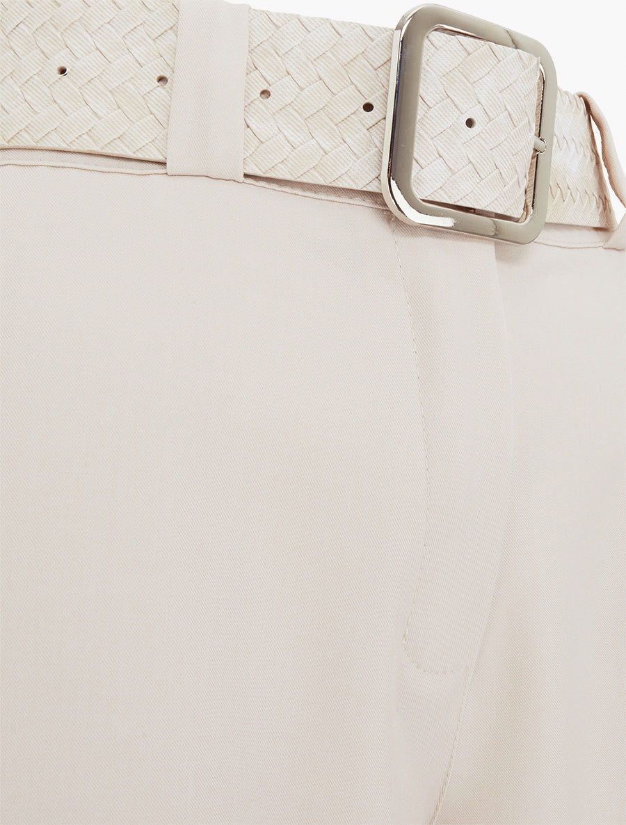 Pantalon uni élastiqué - Beige - 3