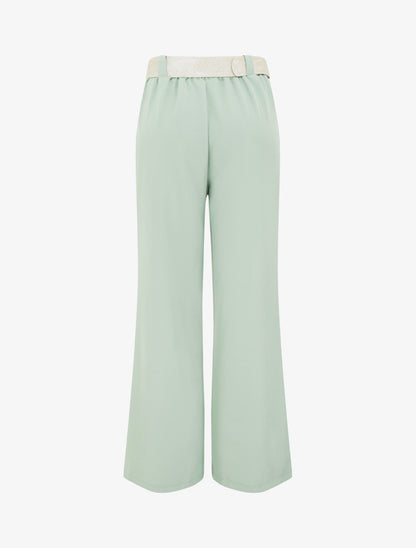 Pantalon uni élastiqué - Vert d&