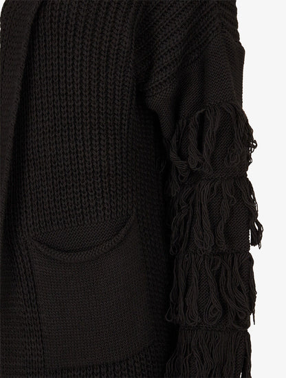 Gilet en maille à manches stylisées - Noir - 3