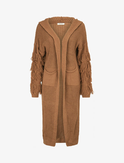 Gilet en maille à manches stylisées - Camel - 1