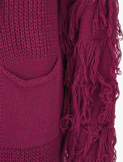 Gilet en maille à manches stylisées - Pourpre - 3