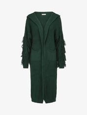 Gilet en maille à manches stylisées - Vert forêt - 1