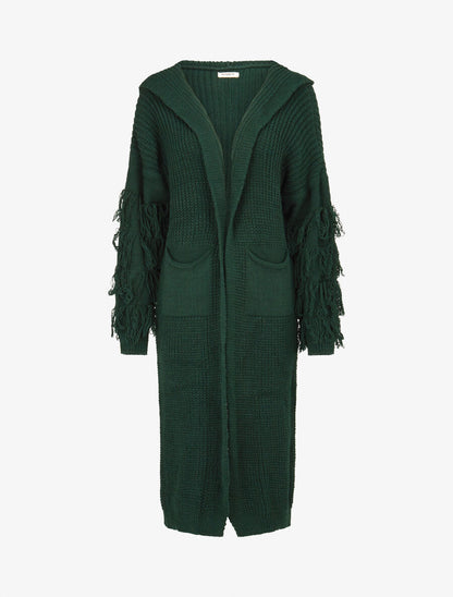 Gilet en maille à manches stylisées - Vert forêt - 1