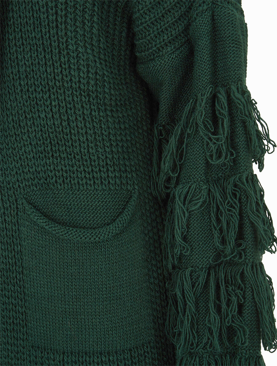Gilet en maille à manches stylisées - Vert forêt - 3