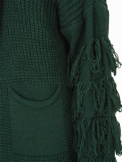 Gilet en maille à manches stylisées - Vert forêt - 3