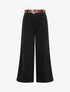 Pantalon effet velours à taille élastiquée - Noir - 1