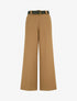 Pantalon ample uni à taille haute élastiquée - Camel - 1