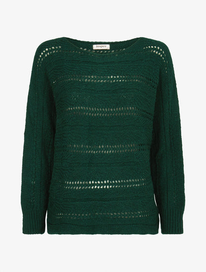 Pull dolman ajouré - Vert - 1