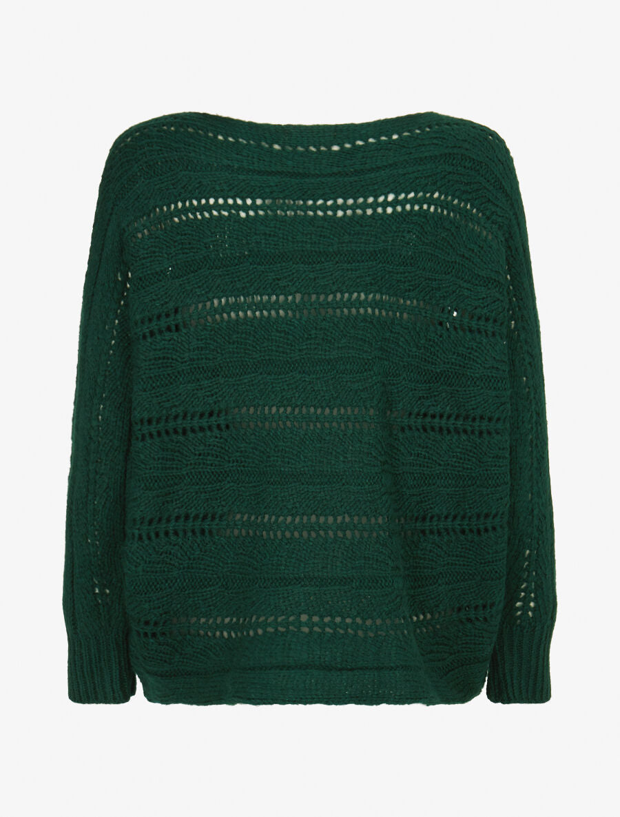 Pull dolman ajouré - Vert - 2
