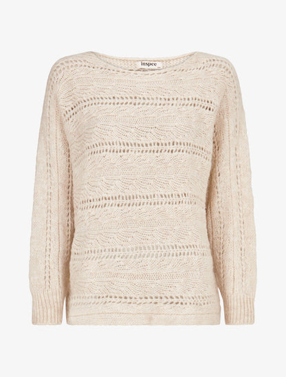 Pull dolman ajouré - Écru - 1