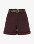 Short droit à carreaux taille haute - Lie de vin - 1