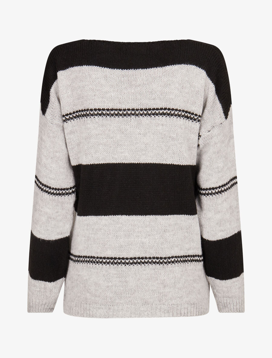 Pull basique bicolore - Noir - 2