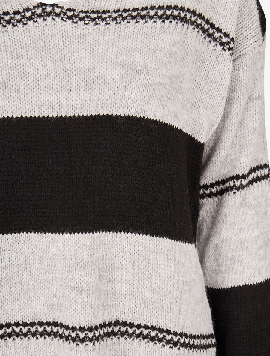 Pull basique bicolore - Noir - 3