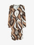 Robe manches longues imprimé graphique - Marron - 1