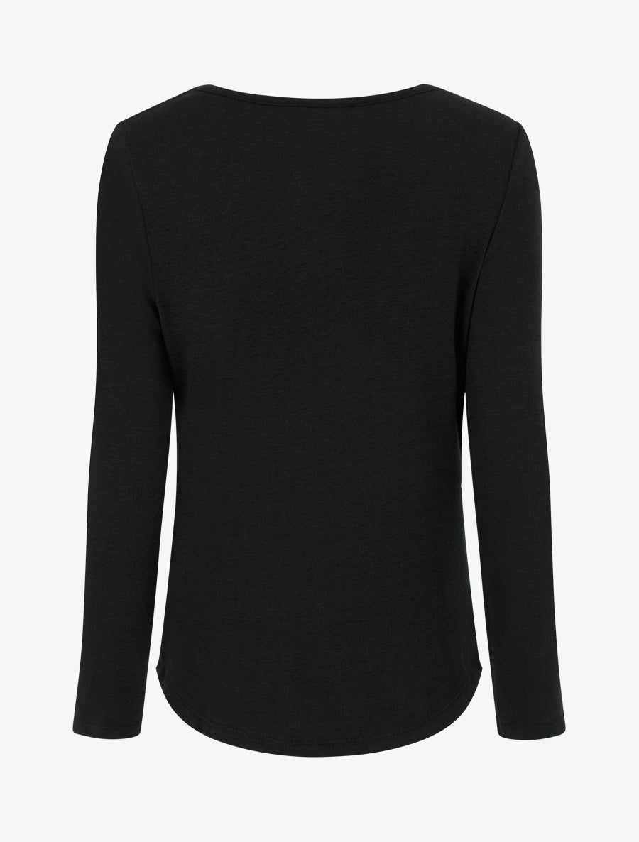 Pull fin à empiècement bijou - Noir - 2