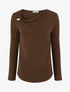 Pull fin à empiècement bijou - Marron - 1
