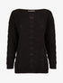 Pull à relief zig-zag et ajouré - Noir - 1