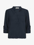 Blouse coupe boule à poiche poitrine - Marine - 4