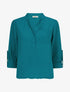 Blouse coupe boule à poiche poitrine - Bleu canard - 4