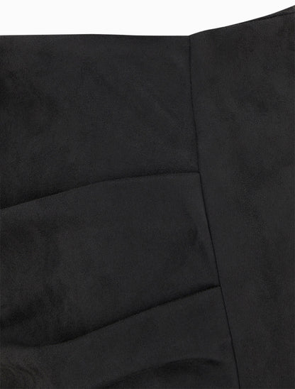 Jupe style portefeuille en suédine - Noir - 3