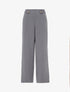 Pantalon ample taille haute à boutons décoratifs - Gris - 1