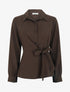 Top manches longues style chemise à nouer - Marron - 1