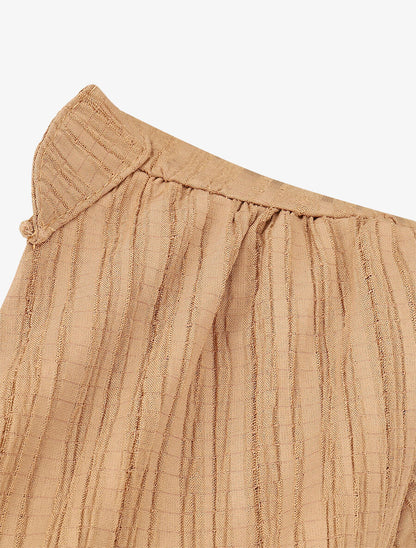 Blouse col V à plis - Taupe - 3