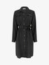 Robe chemise unie à nouer - Noir - 1