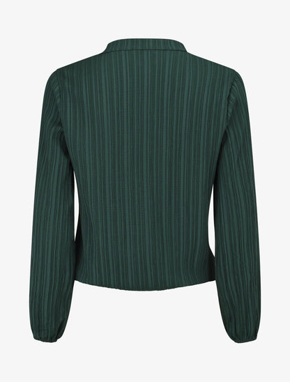 Blouse col V à plis - Vert forêt - 2