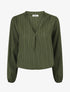 Blouse col V à plis - Kaki - 4