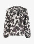 Blouse satiné imprimé vache - Chocolat - 1