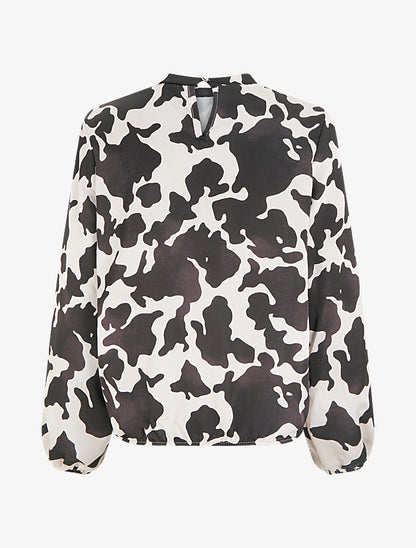 Blouse satiné imprimé vache - Chocolat - 2
