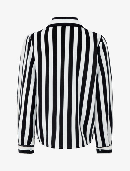 Blouse style chemise à rayures - Noir - 2