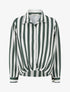 Blouse style chemise à rayures - Kaki foncé - 1