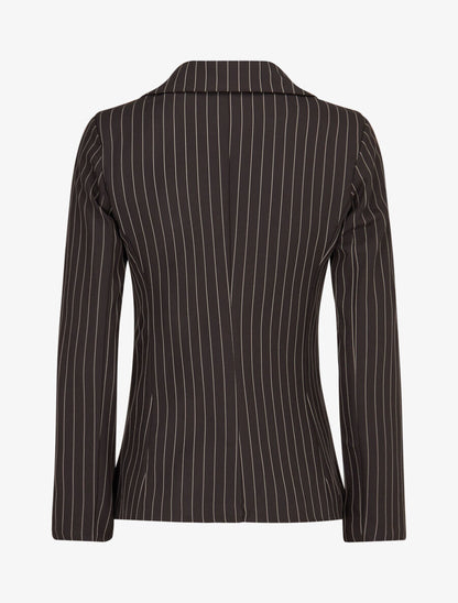 Veste cintrée à fines rayures - Noir - 2