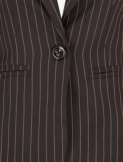 Veste cintrée à fines rayures - Noir - 3