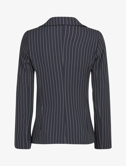 Veste cintrée à fines rayures - Marine - 2